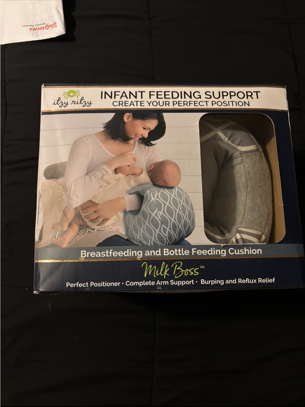 Itzy Ritzy Milk Boss Feeding Support Pillow - Gray & White